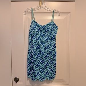 Lilly Pulitzer Short Avalon Blue Spaghetti Strap Dress